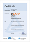 Certifikat LAPP ISO 50001:2018 Certifikat LAPP ISO 50001:2018