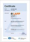Certifikat LAPP ISO 50001:2018
